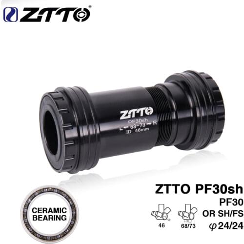 ZTTO PF30sh PF30 24 Adapter Ceramic bearing bicycle Press Fit Bottom Bracket Axle for MTB Road bike Parts Prowheel 24mm Crankset