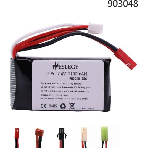 Lipo Battery For Wltoys A949 A959 A969 A979 K929 1/18 Rc Car LiPo Battery 7.4V 1100mah 25C A949 27 Part for Wltoys RC Cars Parts
