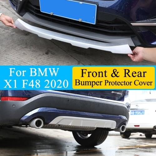 Car-styling Front & Rear Bumper Guard Sill Plate Protector Cover Trim Stickers ABS Chrome For BMW X1 F48 2020 Exterior Accessory