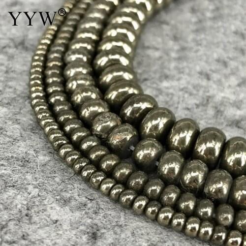 Natural Loose Beads Golden Pyrite Beads for Jewelry for DIY Necklace Bracelets Making Findings 2X3mm 3x4mm 4x7mm 5x8mm