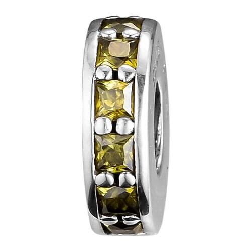 CKK Eternity Charm Bead Olive Green CZ Charms Fit Original Bracelets sterling silver jewelry women DIY Beads for Jewelry Making