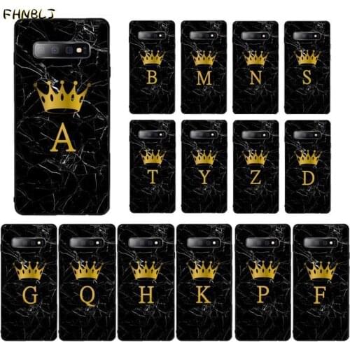 FHNBLJ Custom Name Letter Monogram Gold Marble Luxury Phone Case for Samsung S10 5G S7 EDGE S8 S9 S10 S20 PLUS S10Lite