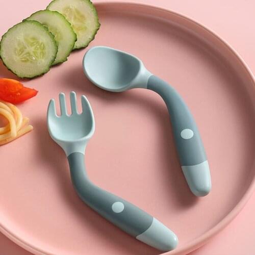 Baby Soft Twist Spoon Fork Feeding Set Child Kids Dishes Infant Toddler Feeding Accessories Tableware Childrens Goods