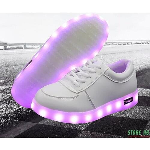 Kids Shoes Led Fashion High Quality Led Sneakers With Colorful Boys Luminous Sneakers Girls White Light Up Shoes