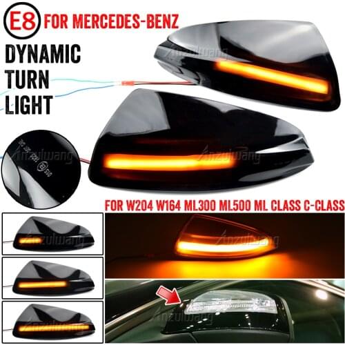 Bicolor LED Dynamic Turn Signal Blinker For Mercedes Benz W204 W164 ML300 ML500 ML Class C-Class Mirror Flasher Light