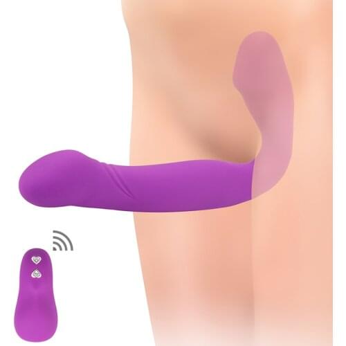 Erotic Strapless Strapon Dildo Vibrators Remote Control Strap On Lesbian Double Ended Dildo G Spot Dick Adult Sex Toys for Woman