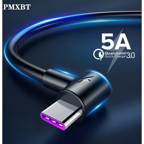 5A USB Type C Cable 1m 2m Fast Charging Type-C Cord For Huawei p30 p20 pro mate20 Samsung S10 Phone Supercharge QC3.0 USBC Wire