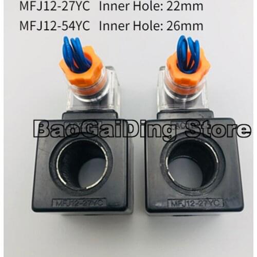 Hydraulic Solenoid Valve Coil MFJ12-27YC MFJ12-54YC MFJ10-27YC Inner Hole 22mm Length 45mm AC220V AC110V