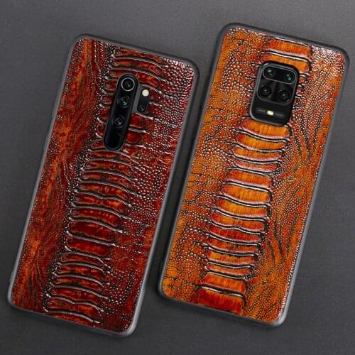 Leather Phone Case For Xiaomi Redmi Note 9S 8 7 7A 6 K30 Pro Mi 9 se 9T A2 A3 10 Lite Mix 2s Max 3 Poco F1 X2 Ostrich Foot Cover