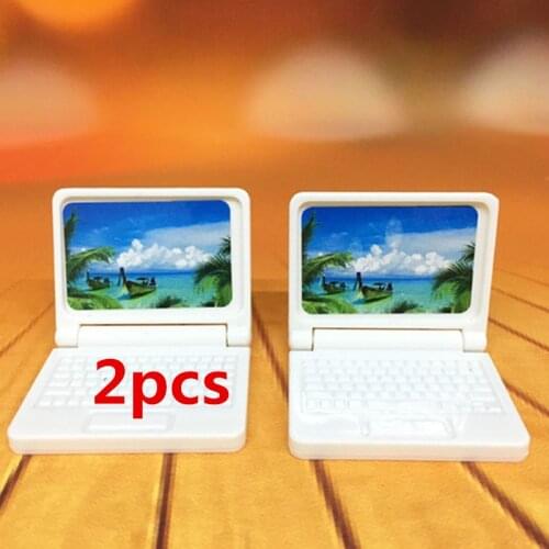 Creative Gift Dollhouse Miniature Modern Computer Furniture For Children Toy Furniture for Dolls Laptop Computer
