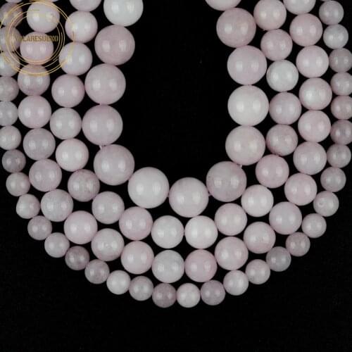 Factory Price Natural Light Purple Jades Chalcedony Round Loose Spacer Beads For Jewelry Making Diy Bracelet Charms 6 8 10mm 15