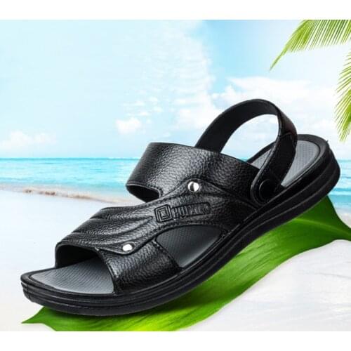Mens Sandals Low Heels PVC Slip On Peep Toe Male Summer Slippers Casual Shoes Loafers Ready Stock Cheap Hot Sale Toish TS087