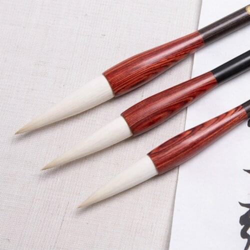 Chinese Brush Pen Set Caligrafia 3pcs/set Huzhou Woolen Hair Calligraphy Brush Pen Chinese Ink Painting Brush Pen Tinta China