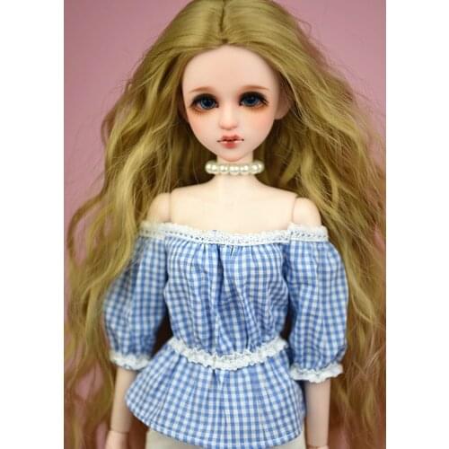 New White Black Plaided Shirts Strapless Clothes for 1/4 BJD Doll Clothes Casual Wear for 40-50cm Doll Accessories Gift Toy