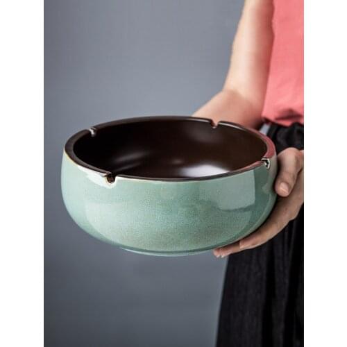 Creative large ashtray Retro extra large personality ceramic ashtray Home living room office multifunctional ashtray