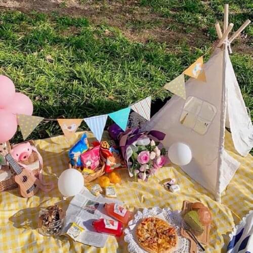1.3M Childrens Tent Portable Tipi Infantil House For Children Kids Tent Cabana Large Play House Decoration Carpet Birthday Gift