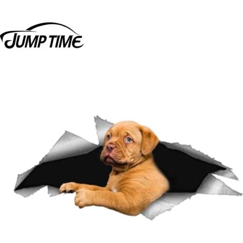 Jump Time 13cm x 6.1cm Dogue de Bordeaux Dog Pet Decal 3D Pet Graphic Vinyl Decal Car Window Laptop Bumper Animal Car Stickers