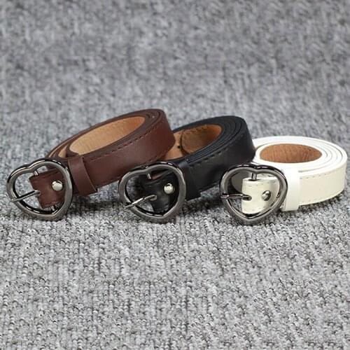 Womens Fashion Belts Casual Personality Pin Buckle Heart Shaped All-Match Belt Solid Color waist belt fot ladies