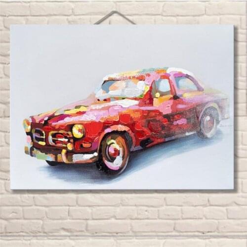 Hand Painted Colorful Car Canvas Oil Painting Wall Art Picture For Boys Bedroom Modern Abstract Car Painting On Canvas Unframed
