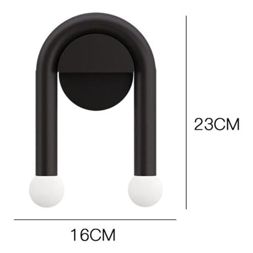 Modern Wall Sconces Indoor Wall Light with Glass Shade, G4x2 Bulb, Black Wrought Iron Simple Wall Light for Bedroom Kitchen