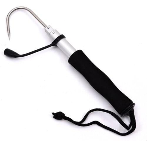 Steel Aluminum Alloy Telescopic Fishing Gaff Spear Retractable Stainless Hook With EVA Handle Outdoor Fishing Tool Hook Tackle