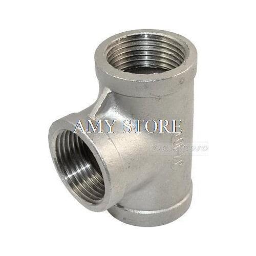 Tee 1" 3 way Female 304 Stainless Steel Pipe fitting threaded Biodiesel NPT