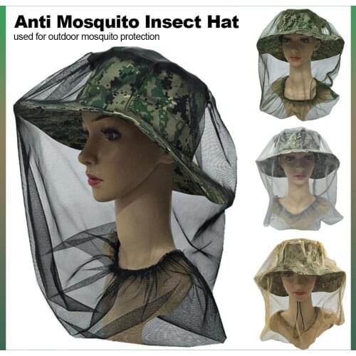 Outdoor Fishing Cap Anti Mosquito Insect Hat Sunshade Sun Block Bug Head Face Mesh Protector for Camping Beekeeping Night Fishin