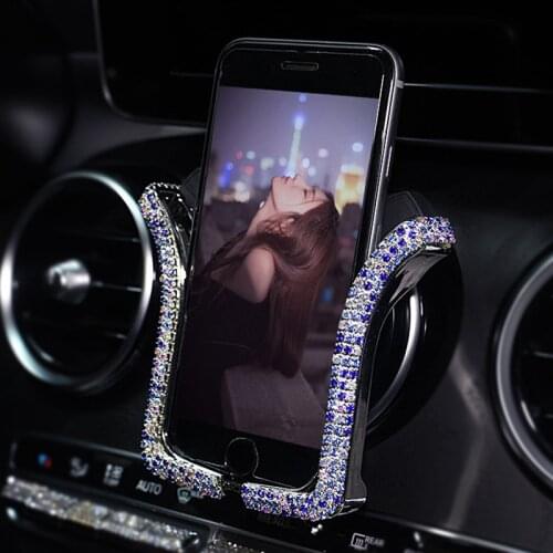 Universal Car Phone Holder with Bing Crystal Rhinestone Car Air Vent Mount Clip Cell Phone Holder for iPhone Samsung Car Holder