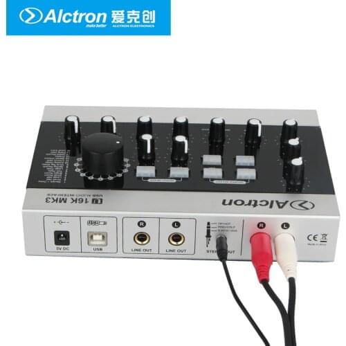Alctron U16K MK3 USB Audio Recording Interface Microphone Mic External USB Sound Card Amplifier RCA Cable for phone PC Laptop