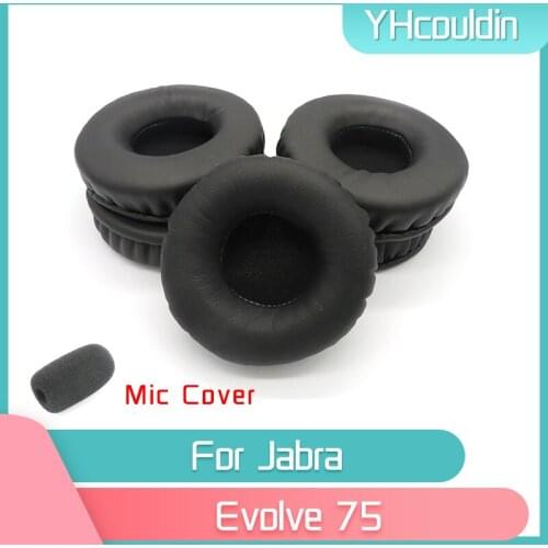YHcouldin Earpads For Jabra Evolve 75 Headphone Accessaries Replacement Wrinkled Leather