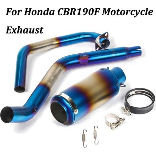 Full System Motorcycle Exhaust Muffler Modified With Original Brand Logo Carbon fiber+stainless steel Slip on For Honda CBR190F