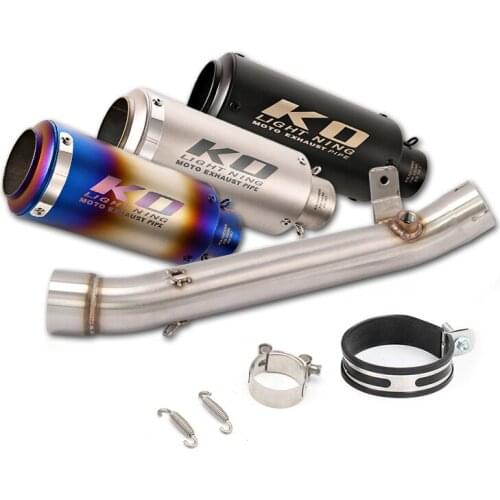 For Kawasaki Ninja ZX10R 2008-2020 Exhaust Pipe Motorcycle Mid Tube Slip On 61mm Muffler Escape with Sensor Hole No DB Killer