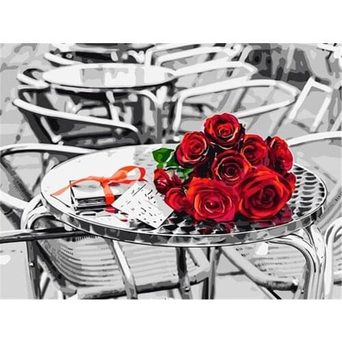 Flowers DIY Cross Stitch Embroidery 11CT Kits Craft Needlework Set Cotton Thread Printed Canvas Home Decoration On Sale Sell