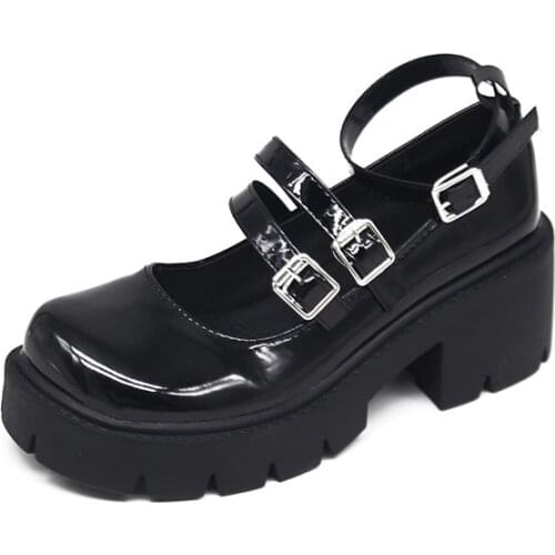 Retro Lolita Womens Shoes Japanese Mary Jane College Style Small Leather Shoes Summer New Buckle Shoes