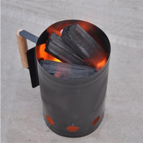 1pc Stainless Steel Chorcoall Grills Ignition Barrel Barbecue Fire Starter Bucket Stove BBQ Rack Tool Accessory Outdoor Kitchen