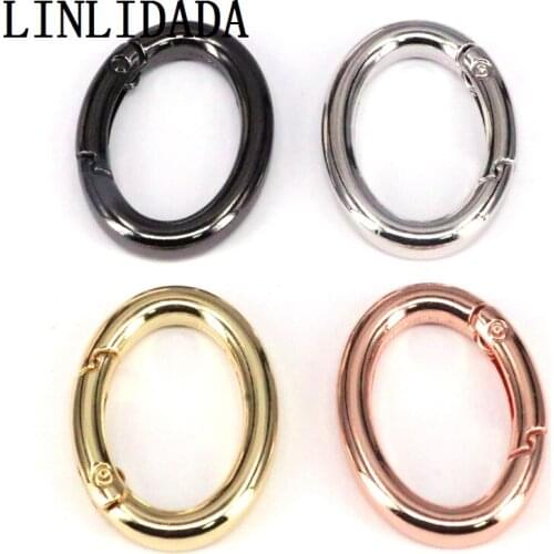 10Pcs Oval Spring Gate, Gold/Silver/Gunmental Oval Clasp, Snap Clip Trigger Clasp, Spring Buckle for Chain Purse Key Jewelery