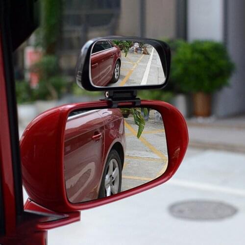 2pc 360 Degree Adjustable Glass Frameless Car Rearview Rear View Mirror Reversing Wide Angle Auxiliary Blind Spot Mirror