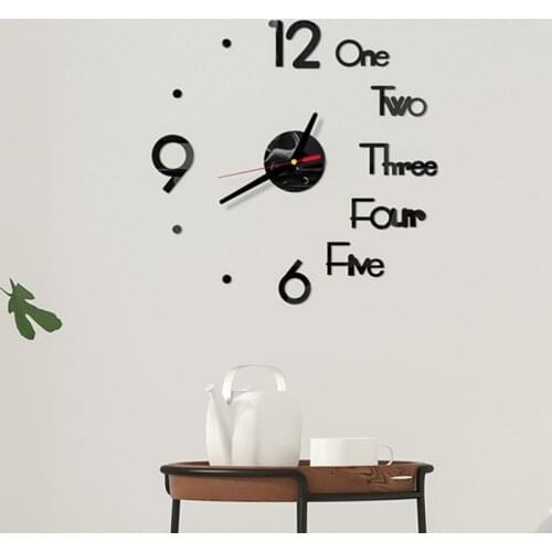 DIY 3D Wall Clock Mirror Wall Stickers Creative DIY Quartz Needle Wall Clocks Removable Art Decal Sticker Living Room Home Decor