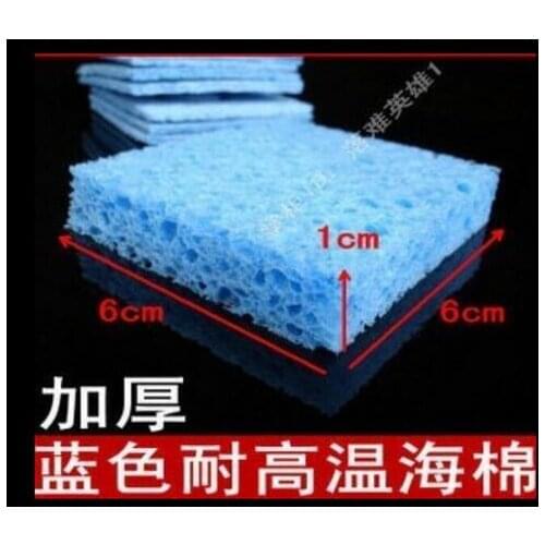 5pcs/lot Durable Thicken Soldering Iron Tips Cleaning Sponge Cleaner Pulp Sponge Blue 6cm*6cm*1cm