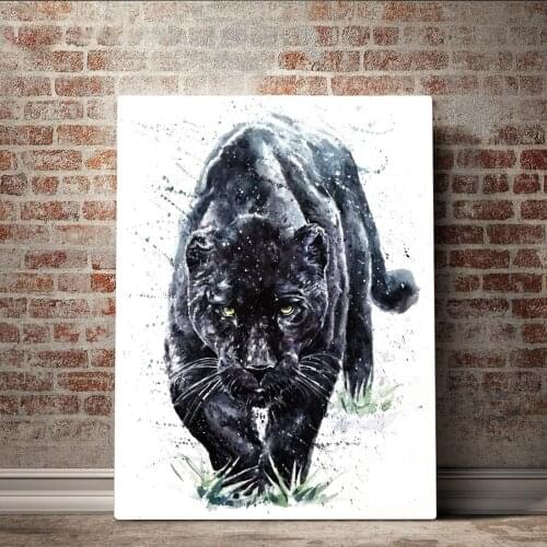 New Full square round DIY diamond painting animal black leopard diamond embroidery cross stitch resin office wall decoration