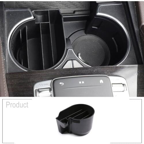 For Mercedes Benz GLE350 450 W167 2020 Year Black ABS Car Center Front Cup Holder Compartment Storage Box Organizer Tray
