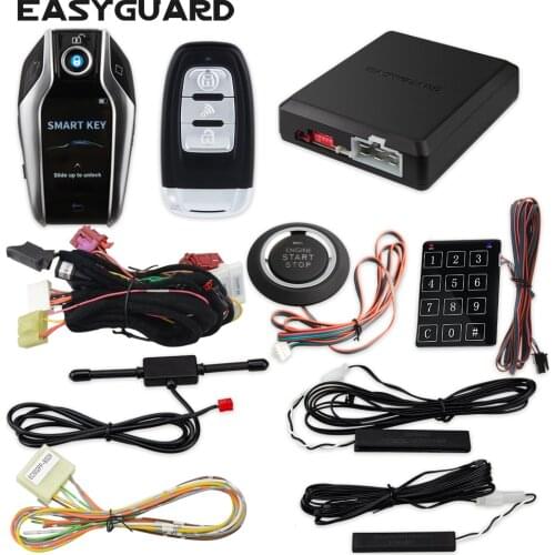Easyguard Plug and Play Car Alarm for Audi a4 a1 a3 a5 a6 2010-2017 Universal 2 Way LCD Display Auto Start Remote Start