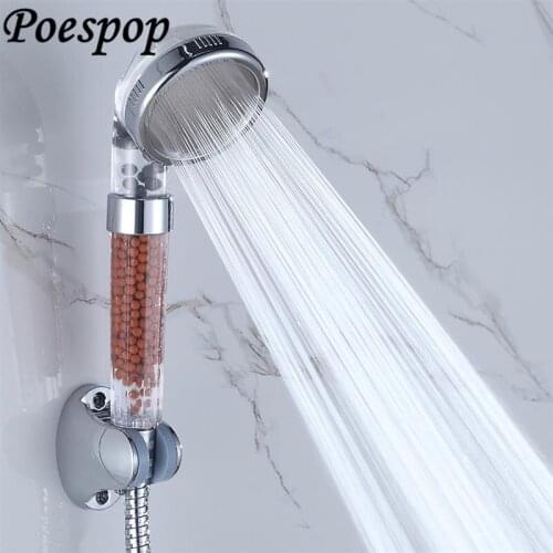 POSEPOP Bathroom Water Shower Anion SPA Shower Head Water Saving Rainfall Shower Head High Pressure ABS Spray shower 2 Sizes