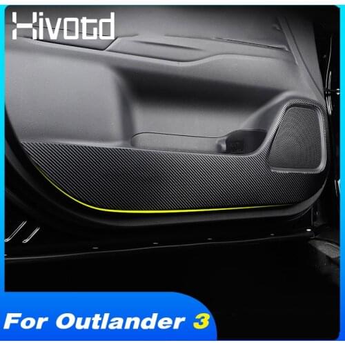 Hivotd Car Door And Storage Box Anti-kick Cover Interior Stickers Protection Accessories For Mitsubishi Outlander 3 2016-2021