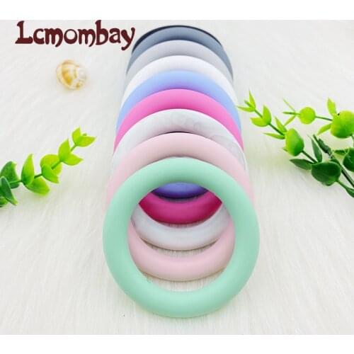3pcs Teething Ring 65mm Silicone Beads Food Grade Baby Charm Teether Necklace Pacifier Making BPA Free Silicone Jewelry