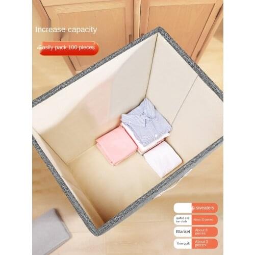 Clothes Storage Box Fabric Box Wardrobe Gadget Storage Box Basket Household Clothing Folding Storage Box Book Toys