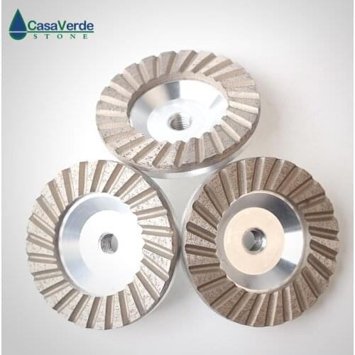 Free shipping 3pcs 4 inch coarse#/ medium#/ fine# diamond aluminum body cup wheels 100mm for grinding concrete and stone