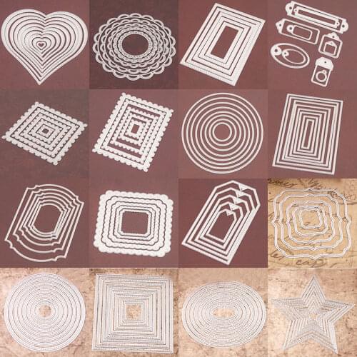 Square Card Curves Border Metal Cutting Dies for DIY Scrapbook Cutting Die Paper Cards Embossed Decorative Craft Die Cut