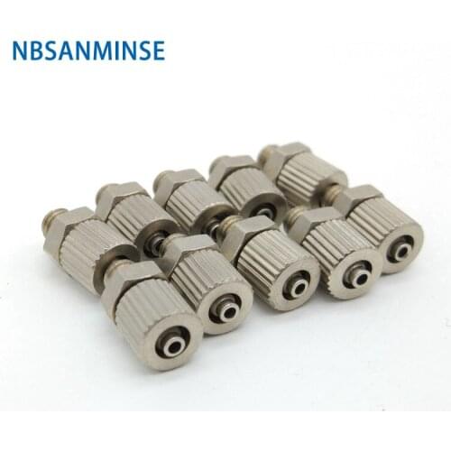 NBSANMINSE 10Pcs/Lot TC 4 M5 Mini Brass Fitting For Polyurethane Nylon Tube Air Pneumatic Fitting for Textile Electric Machine