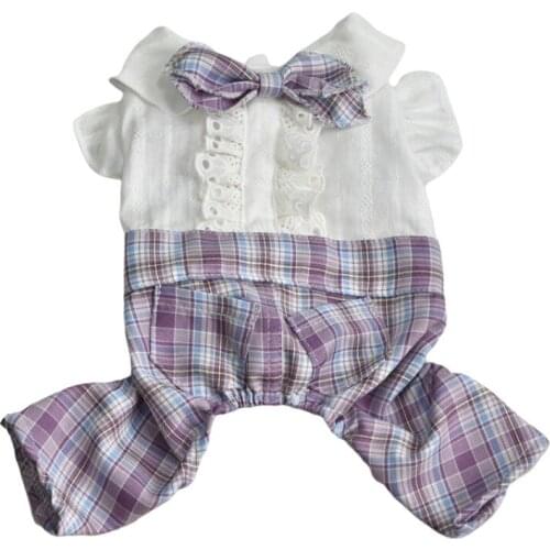 Summer Dog Jumpsuit Dress Puppy Small Dog Clothes Yorkshire Pomeranian Poodle Bichon Maltese Schnauzer Pet Clothing Skirt Outfit